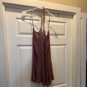 Purple Halter cover Up with Crotchet Detail